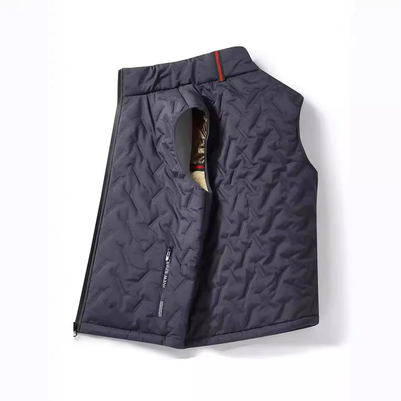 Herren Thermo‑Steppweste mit weichem Sherpa‑Innenfutter, hochschließendem Stehkragen und verdeckten Reißverschlusstaschen Nord Taschen