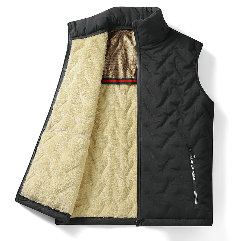 Herren Thermo‑Steppweste mit weichem Sherpa‑Innenfutter, hochschließendem Stehkragen und verdeckten Reißverschlusstaschen Nord Taschen