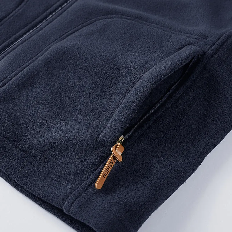 Herren Fleece-Utility-Weste mit Reißverschluss, Stehkragen und praktischen Taschen Nord Taschen