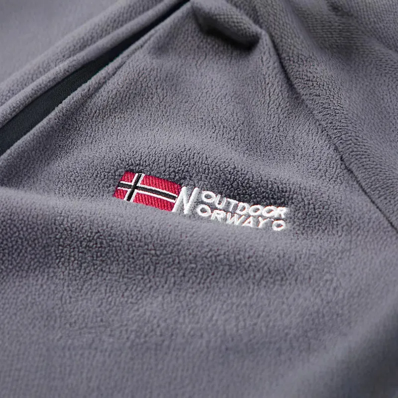 Herren Fleece-Halbzip-Pullover mit hohem Stehkragen und Raglanärmeln Nord Taschen
