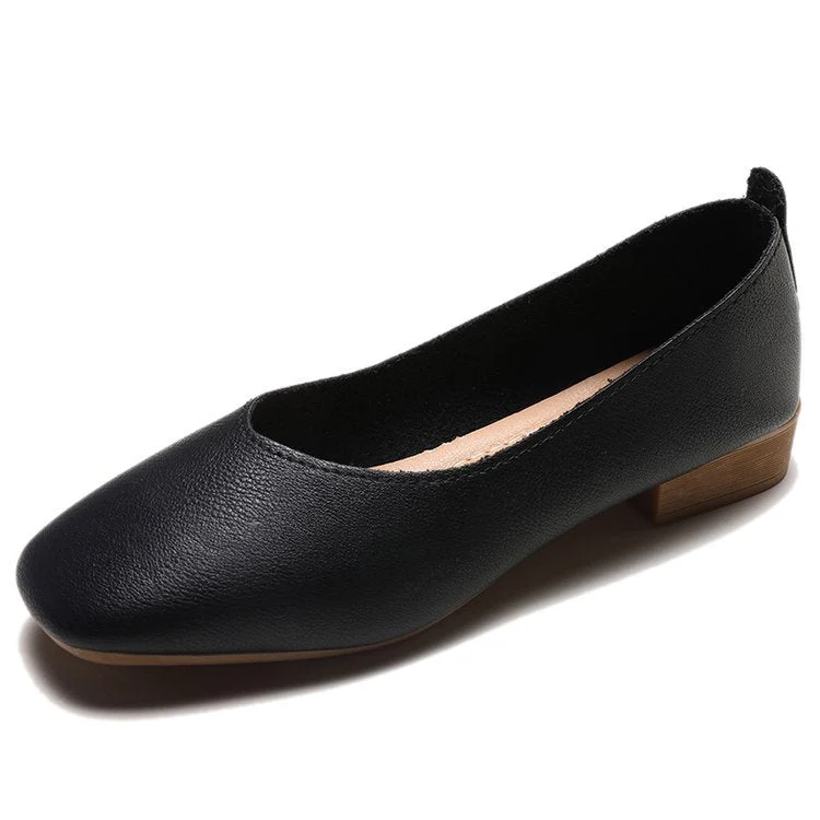 Damen elegante Ballerinas mit quadratischer Spitze und komfortablem Blockabsatz