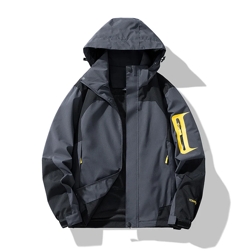 Herren Technische Outdoor-Softshelljacke mit Kapuze, Ärmeltasche und Mesh-Futter Nord Taschen