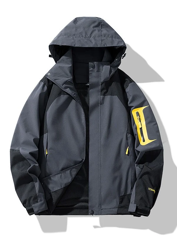 Herren Technische Outdoor-Softshelljacke mit Kapuze, Ärmeltasche und Mesh-Futter Nord Taschen