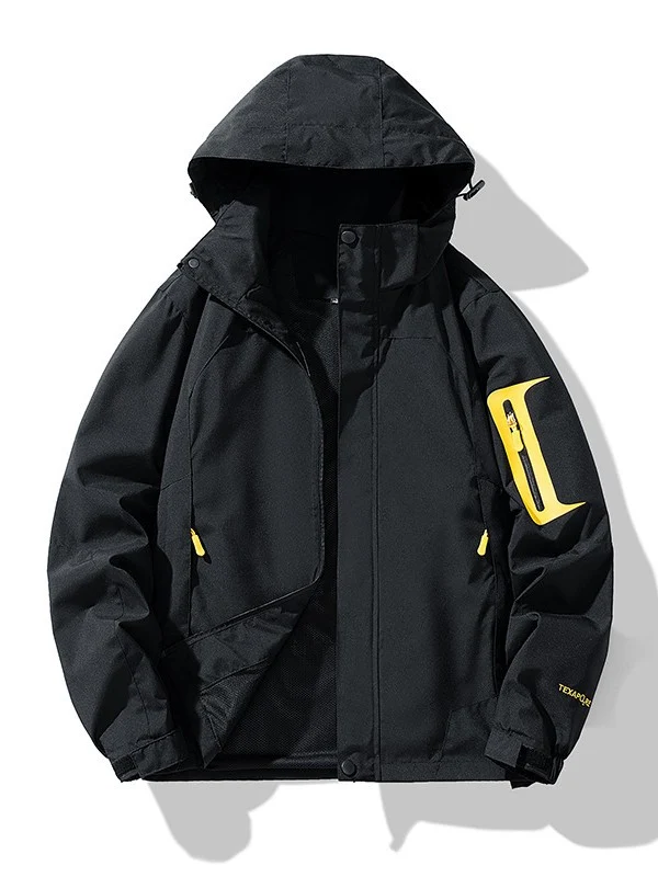 Herren Technische Outdoor-Softshelljacke mit Kapuze, Ärmeltasche und Mesh-Futter Nord Taschen