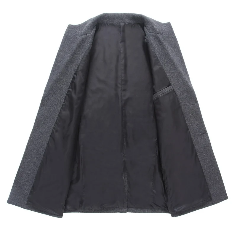 Herren Longline Wollmix-Übermantel mit schlankem Revers und leichter Thermofütterung Nord Taschen