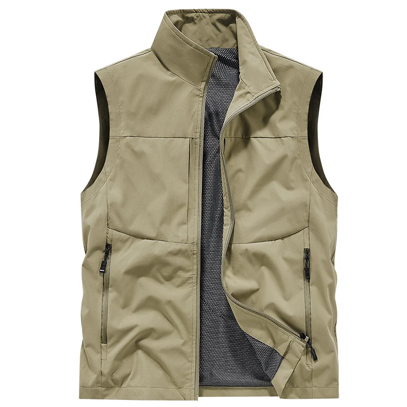 Herren Leichte Outdoor-Utilityweste mit Mesh‑Futter, windabweisender Microfaser und sicheren Reißverschlusstaschen Nord Taschen