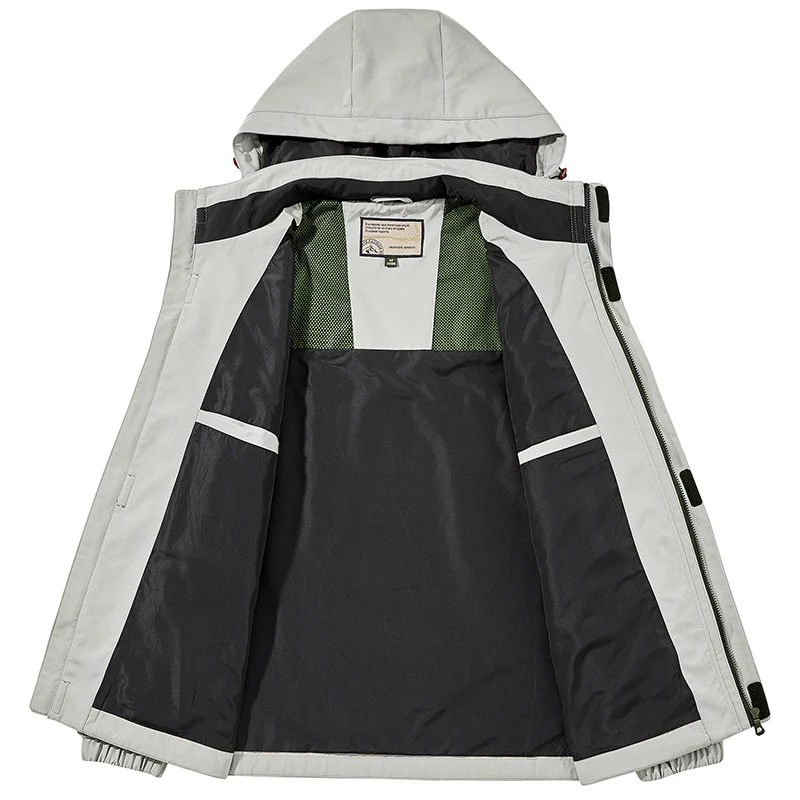 Herren Leichte Multifunktions-Outdoor-Windjacke mit Kapuze und Ärmel‑Tasche Nord Taschen