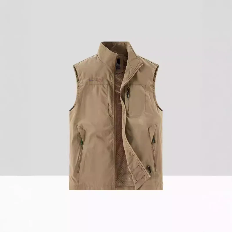 Herren Leichte multifunktionale Outdoor-Utility‑Weste mit Mesh‑Futter und mehreren Reißverschlusstaschen Nord Taschen