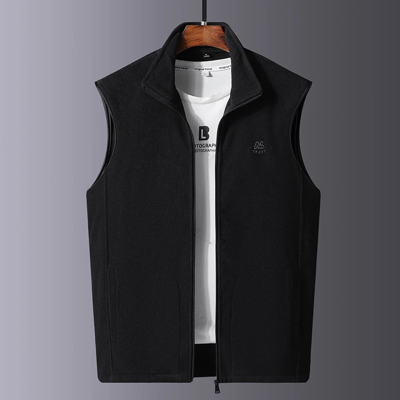 Herren Leichte Microfleece-Outdoorweste mit hochschließendem Stehkragen und verdecktem Reißverschluss Nord Taschen