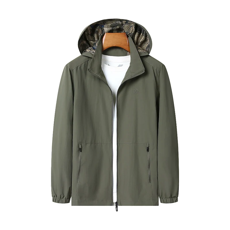 Herren Leichte Kapuzen-Shelljacke mit wasserabweisender Mikrofaser und verdeckten Reißverschlusstaschen Nord Taschen