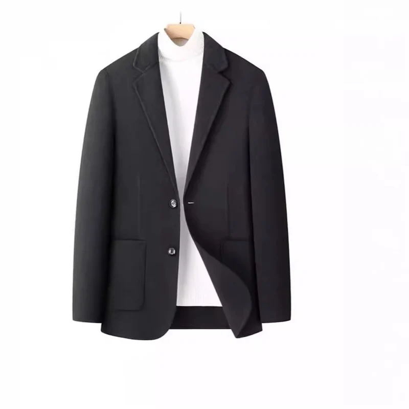 Herren Fischgrät-Wollblazer mit Reverskragen und aufgesetzten Taschen Nord Taschen