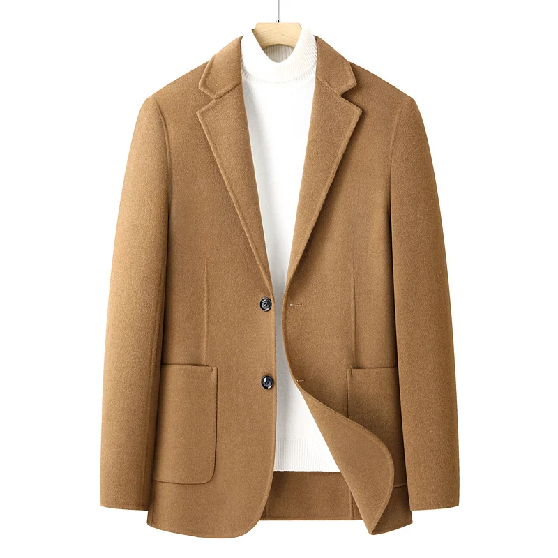 Herren Fischgrät-Wollblazer mit Reverskragen und aufgesetzten Taschen Nord Taschen