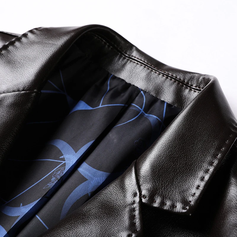 Herren Elegantes Kunstleder-Sakko im Tailored-Fit mit Reverskragen und Pattentaschen Nord Taschen