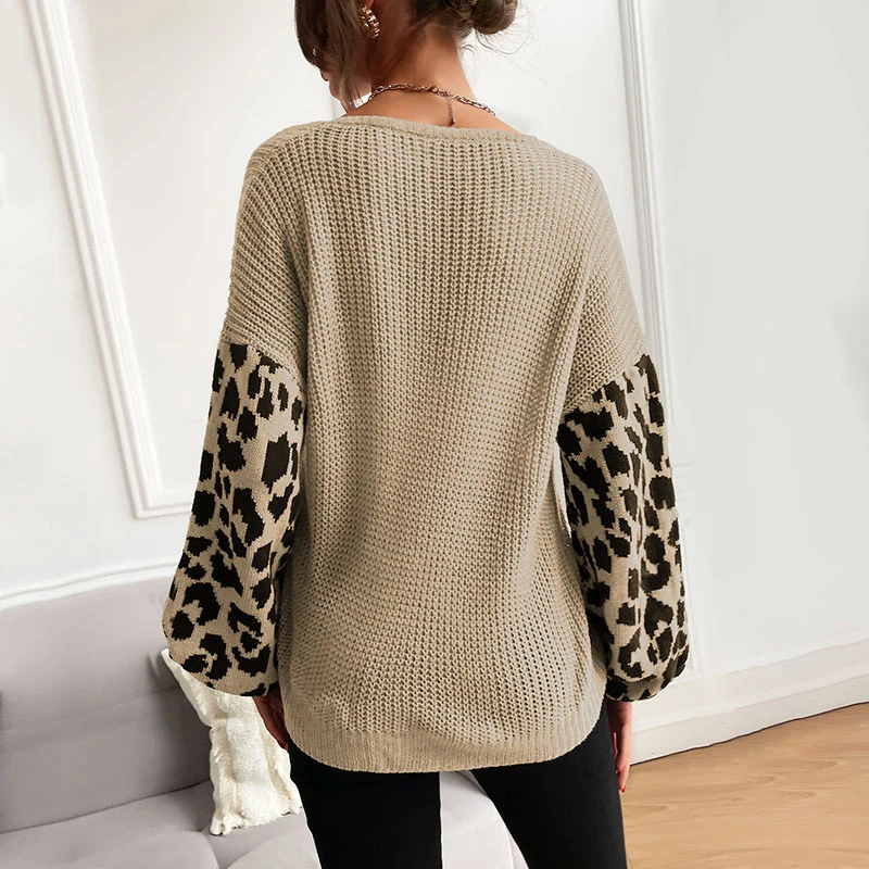 Damen Stylish Rippstrickpullover mit Karomuster Nord Taschen