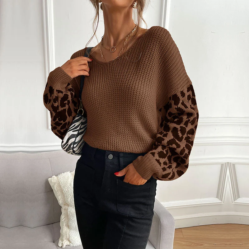 Damen Stylish Rippstrickpullover mit Karomuster Nord Taschen