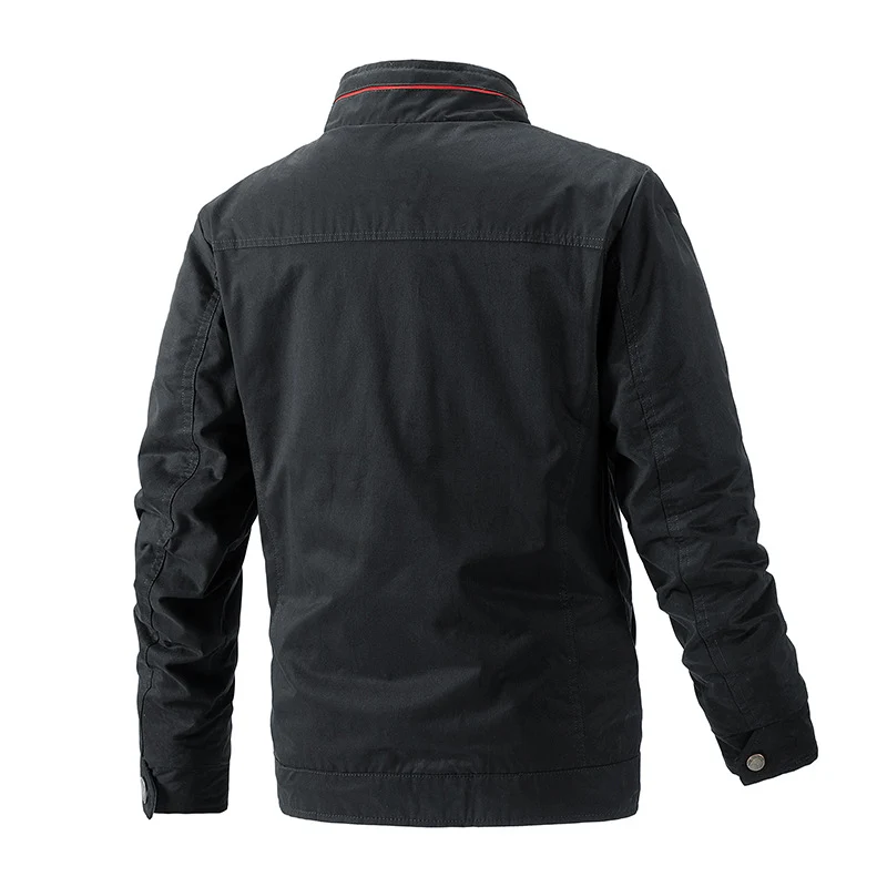 Herren Leichte wasserabweisende Zip-Jacke mit Stehkragen und kontrastiertem Futter Nord Taschen