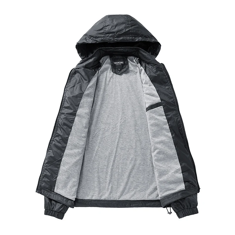 Herren Leichte wasserabweisende kompakt verstaubare Windjacke mit Kapuze Nord Taschen