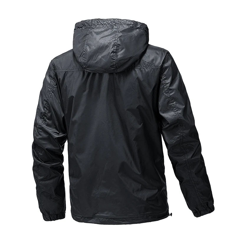 Herren Leichte wasserabweisende kompakt verstaubare Windjacke mit Kapuze Nord Taschen
