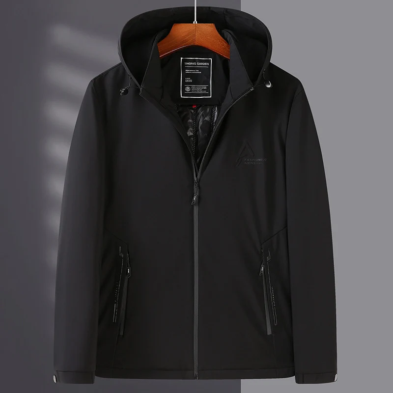 Herren Wind- und Wasserabweisende Softshell-Jacke mit Kapuze und leichtem Thermofutter Nord Taschen