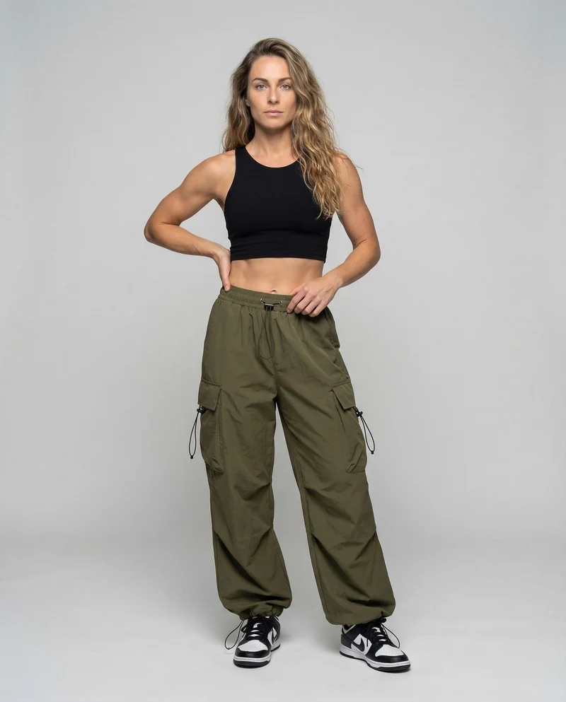 Damen Überbreite Cargohose Kordelzugbund - Vittorelli