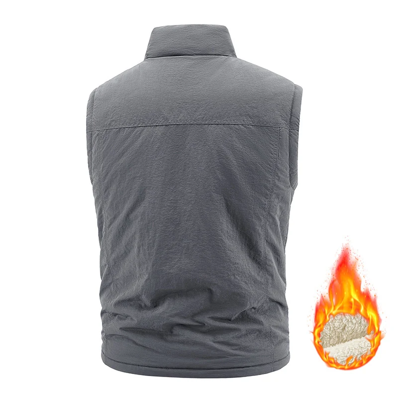 Herren Thermo‑Steppweste mit Sherpa‑Futter, hohem Kragen und Reißverschluss Nord Taschen