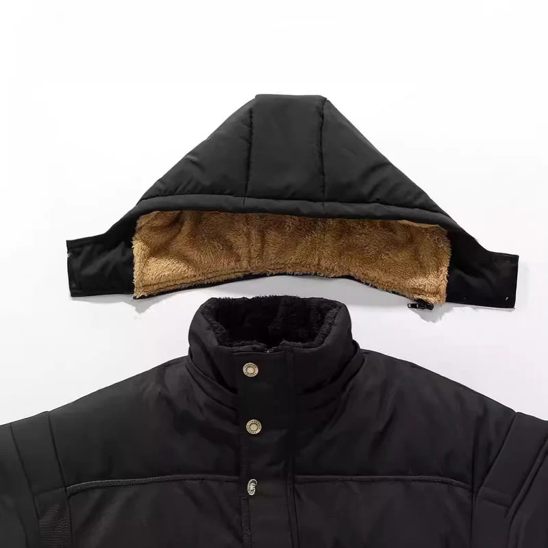 Herren Thermo-Parka mit kuscheliger Teddy-Innenfütterung und winddichter Außenhülle Nord Taschen