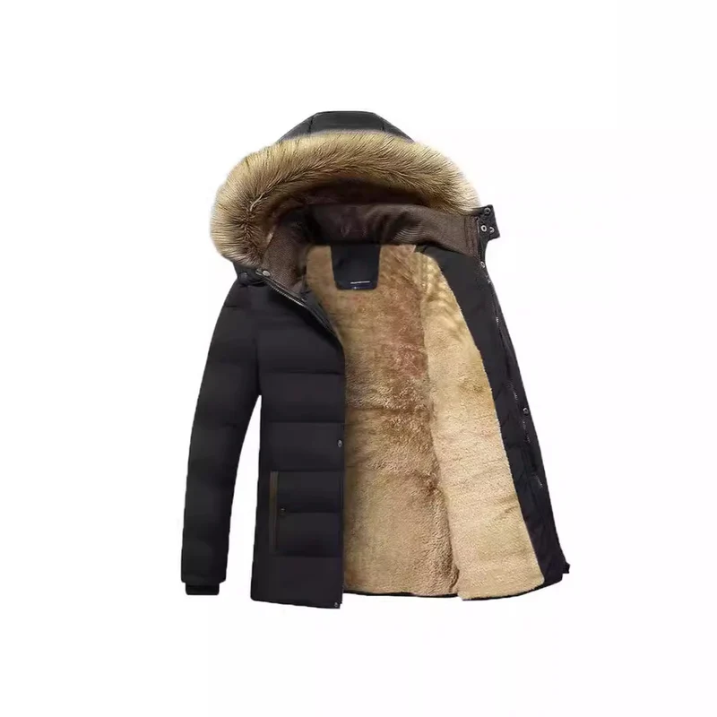 Herren Thermo-Parka mit kuscheligem Kunstfellinnenfutter und abnehmbarer Kapuze Nord Taschen