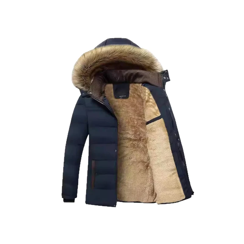 Herren Thermo-Parka mit kuscheligem Kunstfellinnenfutter und abnehmbarer Kapuze Nord Taschen
