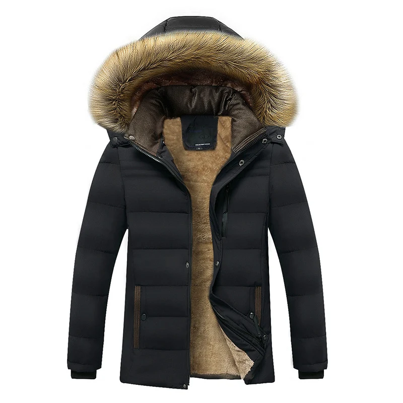 Herren Thermo-Parka mit kuscheligem Kunstfellinnenfutter und abnehmbarer Kapuze Nord Taschen