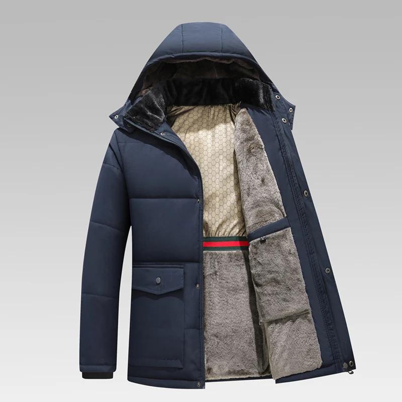Herren Thermo-Parka mit kuscheligem Kunstfellinnenfutter und abnehmbarer Kapuze Nord Taschen