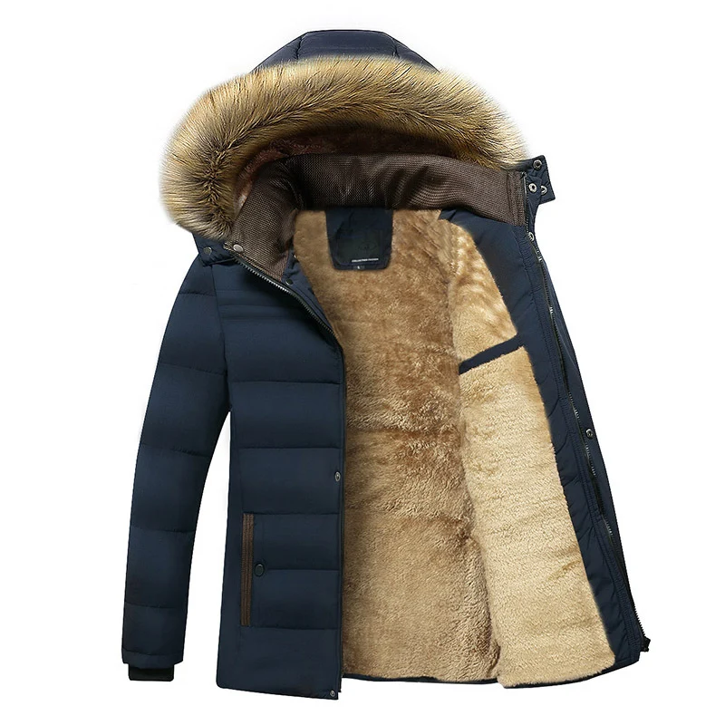 Herren Thermo-Parka mit kuscheligem Kunstfellinnenfutter und abnehmbarer Kapuze Nord Taschen