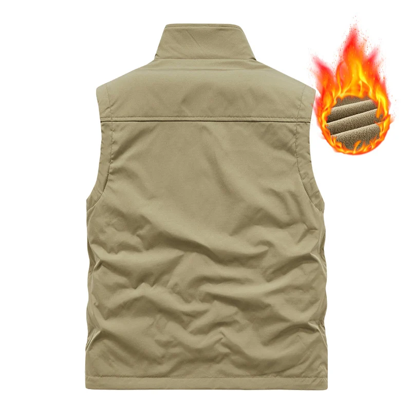 Herren Thermo-Fleeceweste mit weichem Teddyfleece, Stehkragen und Fronttaschen Nord Taschen