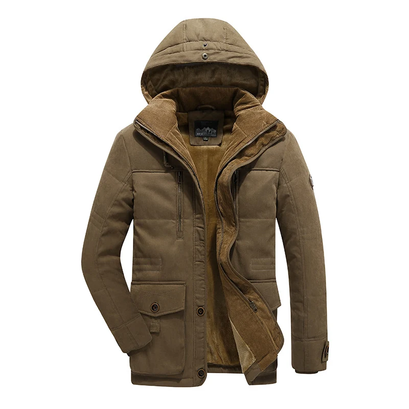 Herren Thermo-Feldparka mit abnehmbarer Kapuze und Teddyfutter Nord Taschen