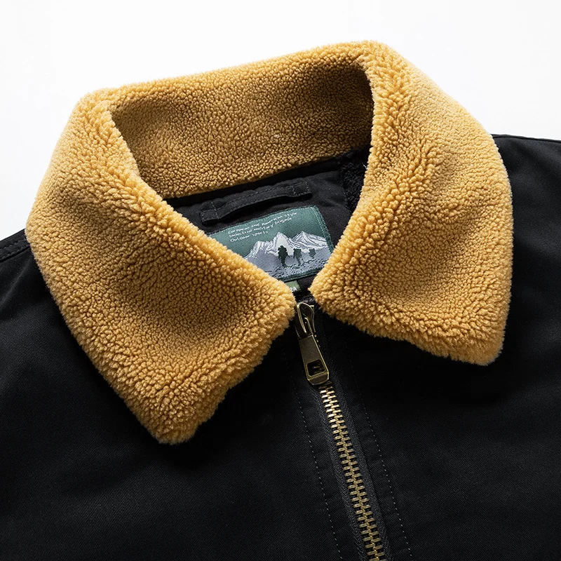 Herren Thermo-Bomberjacke im Aviator-Stil mit Teddyfutter und aufgesetzten Klappentaschen Nord Taschen