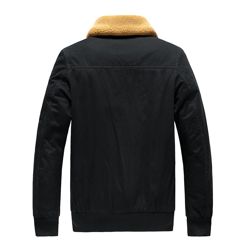 Herren Thermo-Bomberjacke im Aviator-Stil mit Teddyfutter und aufgesetzten Klappentaschen Nord Taschen