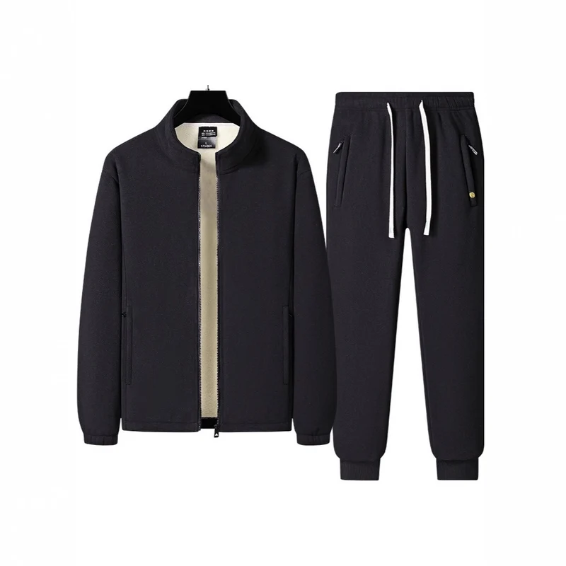 Herren Dreiteiliges Thermo-Fleece-Trainingsset mit wattierter Weste und Jogginghose Nord Taschen