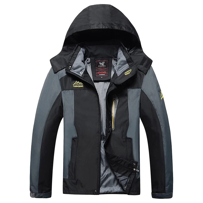 Herren dreilagige Softshell-Outdoorjacke mit abnehmbarer Kapuze und verschweißten Nähten Nord Taschen