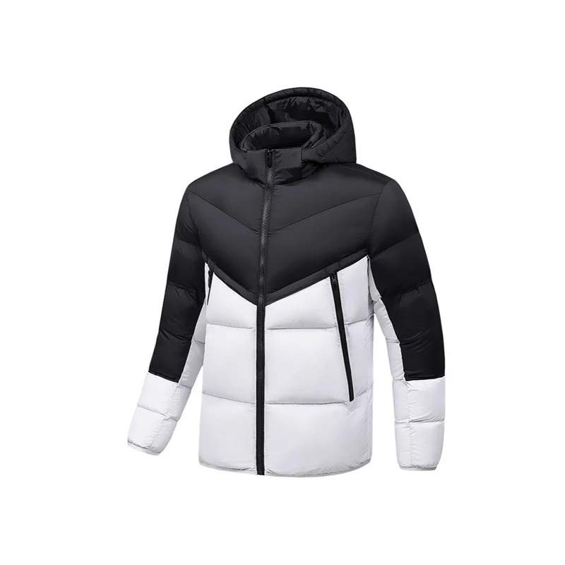 Herren Leichte Daunenoptik-Steppjacke mit Kapuze, winddichter Thermoisolierung und vertikalen Reißverschlusstaschen Nord Taschen