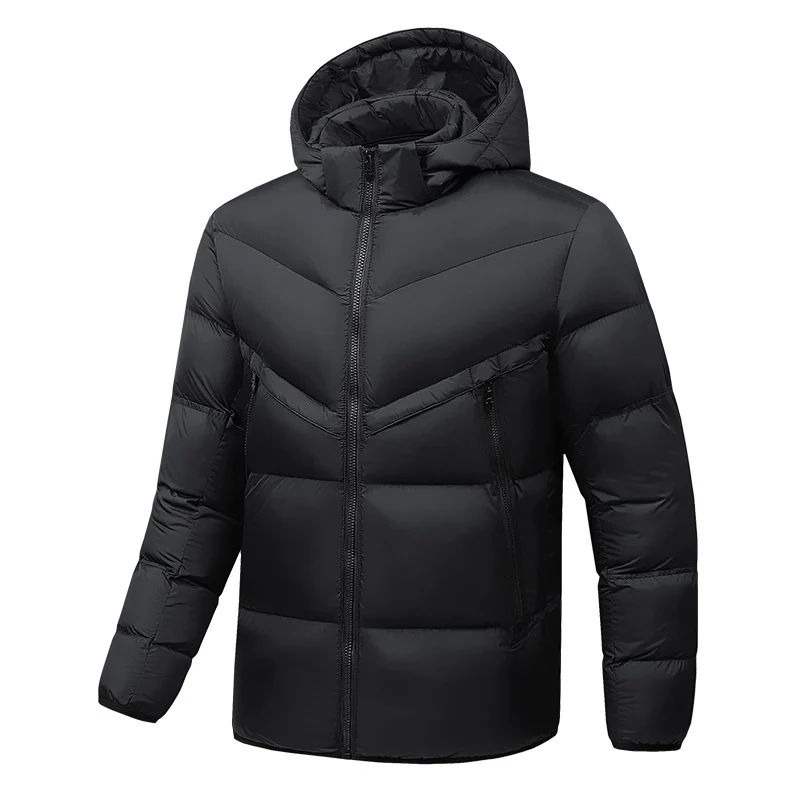 Herren Leichte Daunenoptik-Steppjacke mit Kapuze, winddichter Thermoisolierung und vertikalen Reißverschlusstaschen Nord Taschen