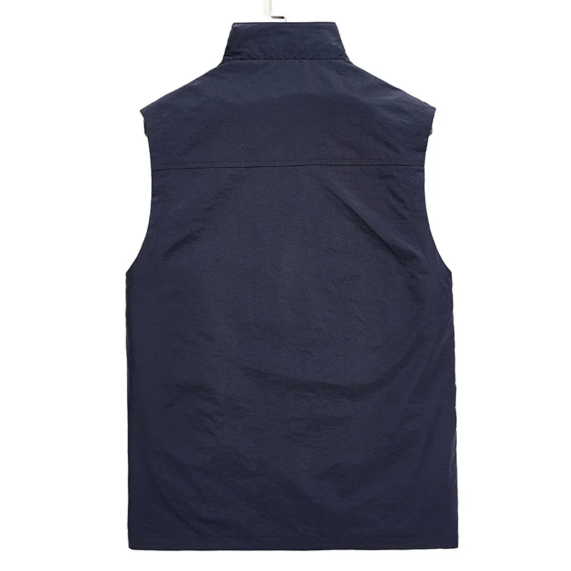 Herren Leichte atmungsaktive Outdoor-Utility-Weste mit Stehkragen, Reißverschlusstaschen und Mesh-Innenfutter Nord Taschen