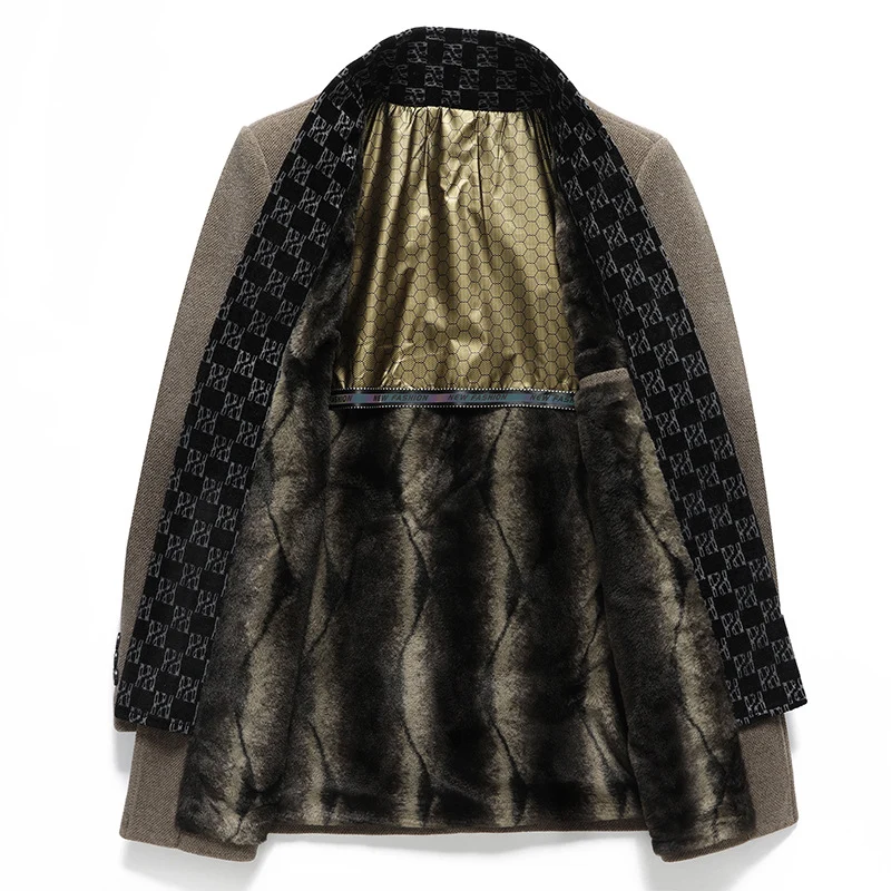 Herren Eleganter Wollmix-Übermantel mit herausnehmbarer gesteppter Innenjacke Nord Taschen