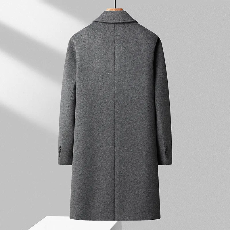 Herren Eleganter Langmantel aus Wollmix mit klassischem Kragen Nord Taschen