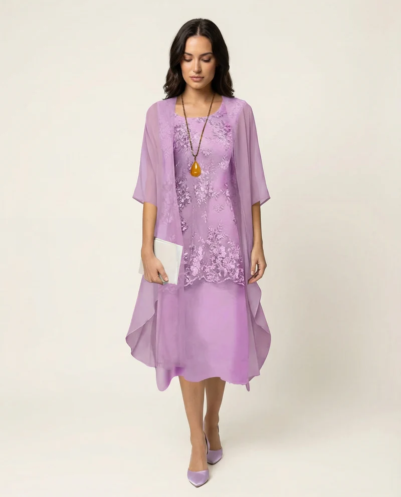 Elegantes zweiteiliges Chiffonkleid - Vittorelli