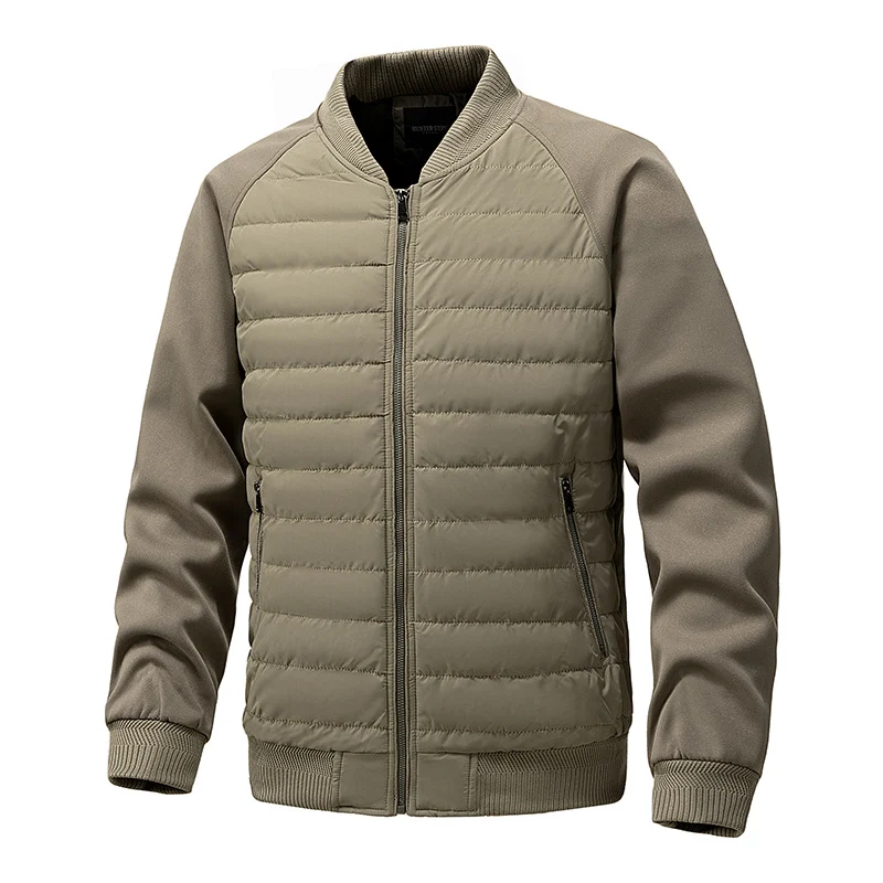 Herren Leichte Hybrid-Bomberjacke mit gesteppter Front Raglanärmeln und Rippbündchen Nord Taschen