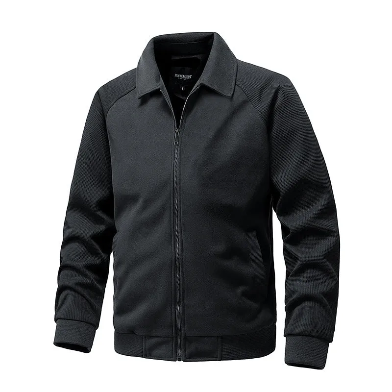 Herren Lässige Sweatjacke mit Reißverschluss und strukturierten Rippenärmeln Nord Taschen