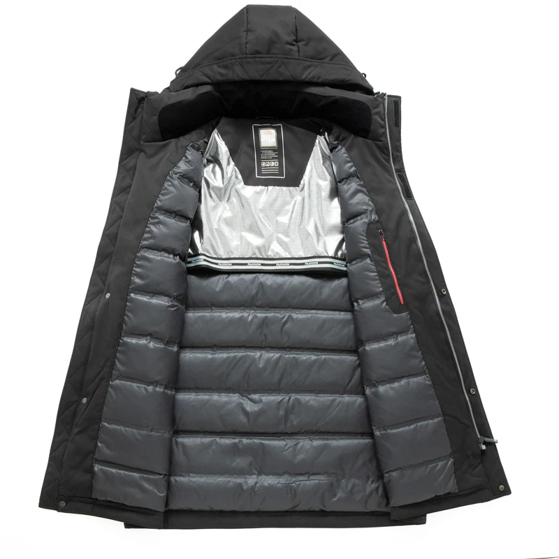 Herren Wasserdichter Steppparka mit Kapuze und Thermofutter Nord Taschen