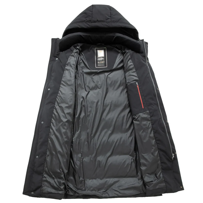 Herren wasserdichte Thermo-Parka mit Kapuze, atmungsaktiver Steppfüllung und verlängertem Schnitt Nord Taschen