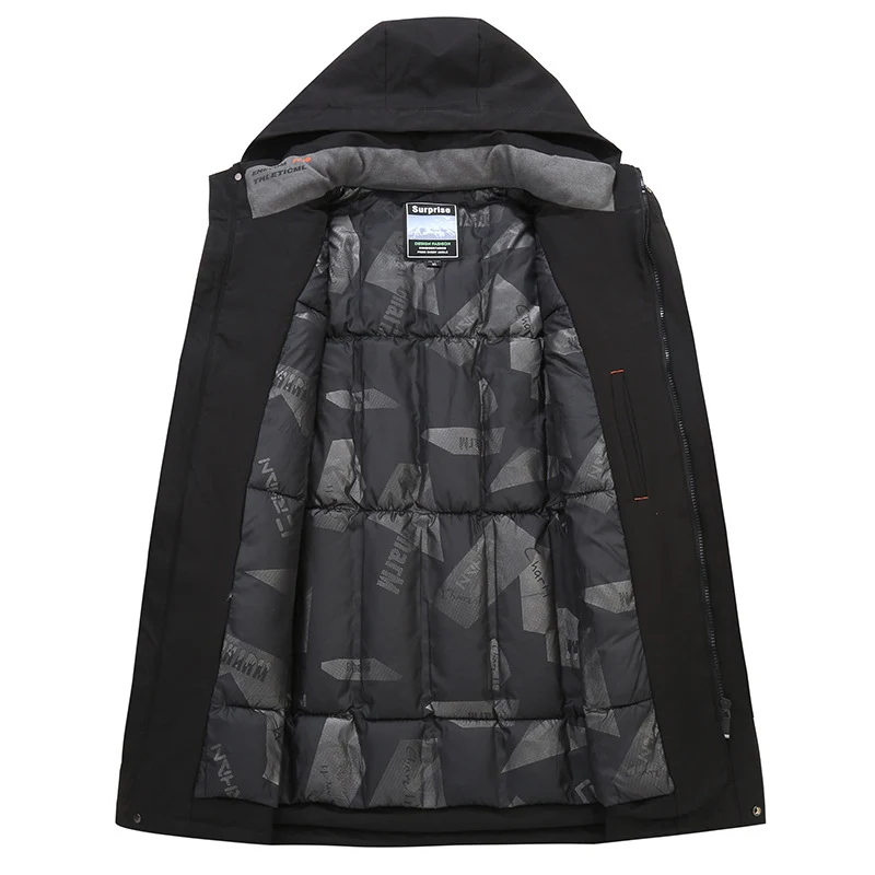 Herren Wasserabweisender Kapuzenparka mit minimalistischem Design und verdecktem Reißverschluss Nord Taschen