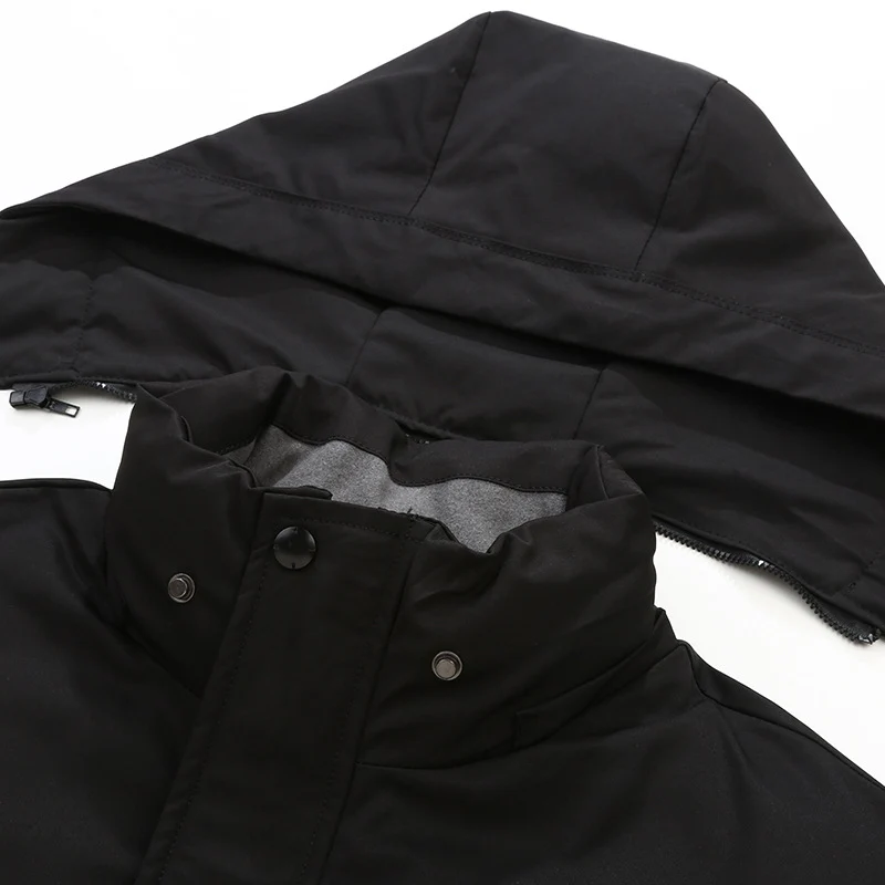 Herren Wasserabweisender Kapuzenparka mit minimalistischem Design und verdecktem Reißverschluss Nord Taschen