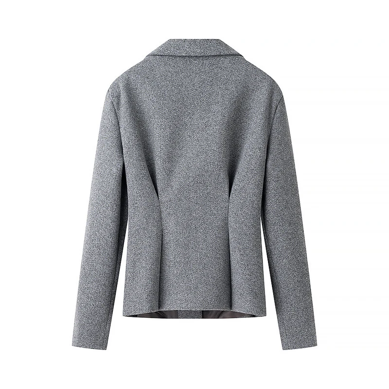 Damen Elegantes zweiteiliges Wollmix-Blazer- und Midirock-Set mit ausgestelltem Midirock Nord Taschen